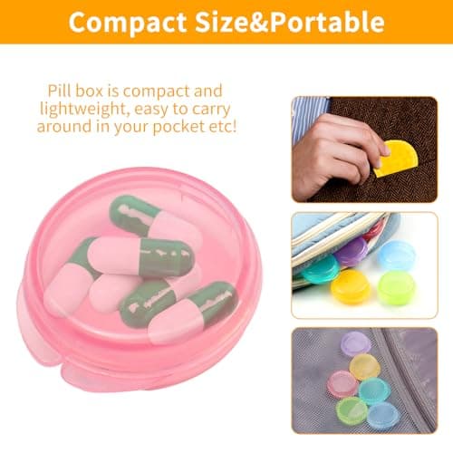 6 Pcs Small Pill Box, Travel Mini Tablet Box, Portable Medical Tablet Pots — view 5