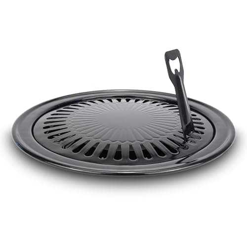 UTTAM Black Portable Camping Stove with Cary Case | Camping Gas Stove | EN417 Compliant | Automatic Ignition & Heat Control (Grill Plate)