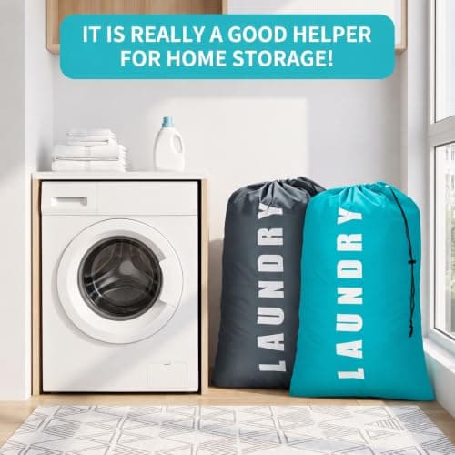 Kaaeiccr Travel Laundry Bags, 2 Pcs Large Drawstring Oxford Storage Pouches — view 4