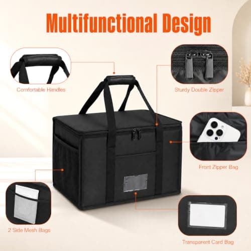40L Large Cooler Bag, Foldable Soft Cool Bag, Leak-Resistant, Reusable Grocery Shopping Bags for Beach, Picnic, BBQ, Shopping, Camping, Family Outdoor Travel — view 3