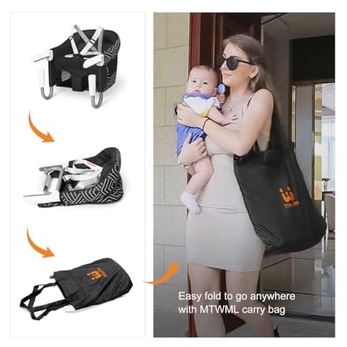 MTWML Hook On High Chair, Collapsible Portable Table Seat with Carry Bag — view 4