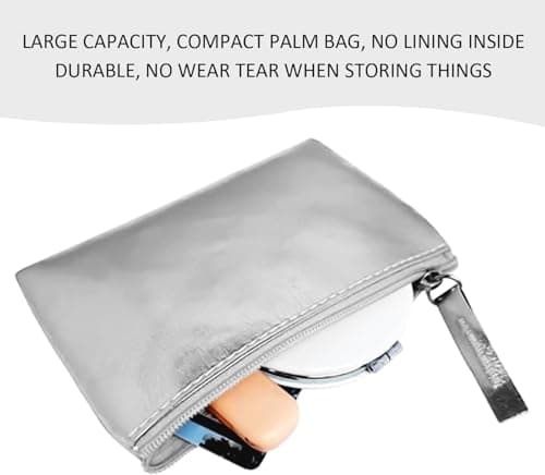 Small Coin Purses for Women, Pu Leather Women Wallet, Pu Leather Wallet with Zipper, Simple, Stylish, Waterproof and Portable, for Womon Girl (Silver) — view 3