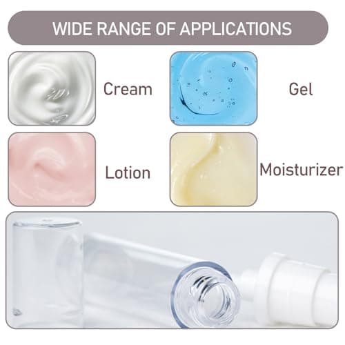 Empty Airless Vacuum Cosmetic Container 12Pcs Airless Pump Bottle,Refillable Clear Travel Lotion Pump Containers,Portable Plastic Lotion Press Pump Bottles for DIY Foundation,Gel,Essence Moisturiser — view 6