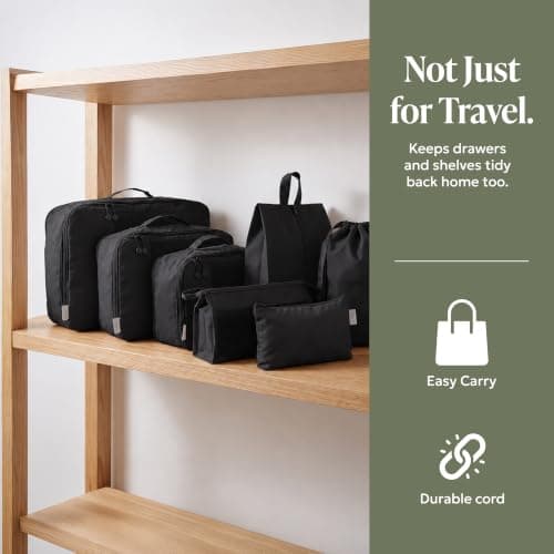 LUGG 8 Set Compression Packing Cubes for Suitcases – Suitcase Organiser Set, Lightweight 290D Polyester Waterproof Travel Bags, Luggage Packing Organizers, Travel Essentials for Men & Women — view 6