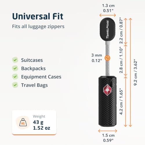 2-Pack TSA Approved Luggage Locks with Keys for Travel | Flexible, Ultra Secure Mini Key Padlocks Made from Zinc Alloy | Luggage Locks | TSA Locks | Black — view 2