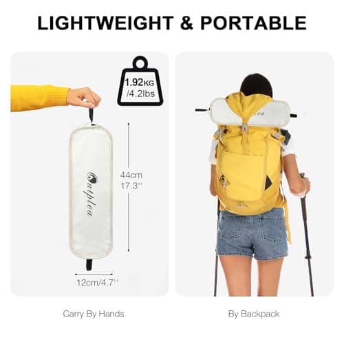 Outplea High Back Lightweight Compact Camping Chair for Adults, Outdoor Folding Chair Backpacking for Beach Fishing, White — view 3