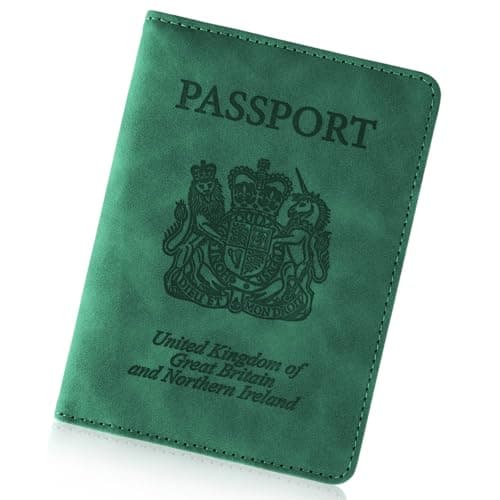 Cinocratic Passport Holder for Travel Accessories,RFID Blocking PU Leather Passport Cover Wallet Card Case for Men and Women (Green)