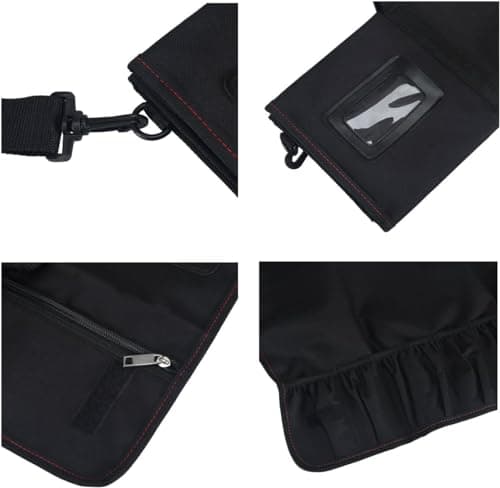Tosnail Chef Knife Roll Bag, Heavy Duty Knife Bag with 21 Slots & 1 Large Zipper Pocket, Easy Carry Handle and Shoulder Strap, Multi-Function Knives Case for Traveling Camping Hiking — view 4