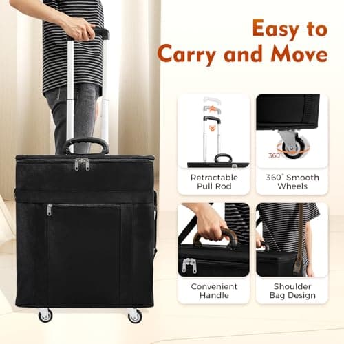 180 Pairs Eyeses Display Case Portable Sunses Trolley with Retractable Pull Rod & 4 360° Wheels Travel Sto Box for Optical es Black Suitcase — view 5