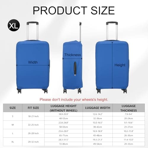 sourcing map Travel Luggage Cover, Washable Suitcase Covers for Luggage Anti-scratch Suitcase Protector Elastic Baggage Protective, Fits 26-28 Inch Suit Case, Blue — view 2