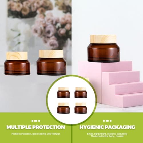 CATIEBYE 5pcs Refillable Empty Cream Jars 15g Small Travel Containers with Lids for Storing Cosmetic Items and Lotion for Christmas and New Year Random Color — view 4