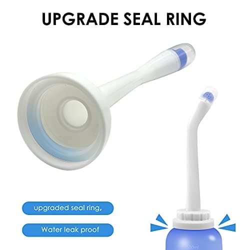 Peri Bottle Postpartum 2 Pack, RUFCRIL 500ml Perineal Wash Bottle, Portable Bidet with Carry Bags, Boilable TPE & Leak-Proof Sealing Rings, Postpartum Essentials, Hospital Bag — view 4