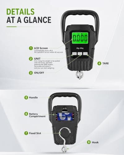 Acual Portable Luggage Scale, Digital Travel Scale with LCD Display, 50kg — view 5