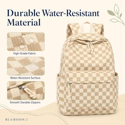 Canvas Duffel Bag Vintage Weekender Overnight Bag Travel Tote Luggage Sports Duffle, Corduroy Brown White, 13.5 x 6.3 x 17.5 inches — view 6