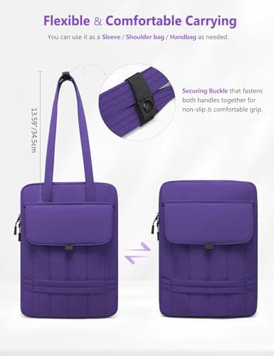 HYZUO 15-16 Inch Puffy Laptop Case Sleeve Padded Handbag, Midnight Purple — view 4