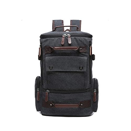 WTiger Canvas Backpack with 15.6" Laptop Compartment - Ideal for Men & Women Multiple Pockets for Travel, Outdoor Activities, and School Use Black — view 2