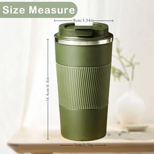 Senshuomy Travel Mug, Insulated Coffee Cup with Leakproof Lid(Green/510ml) — view 2