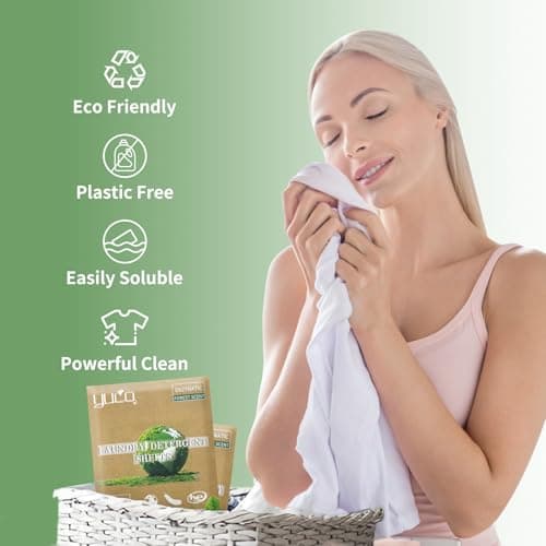 YUCO Laundry Detergent Sheets 40 Washes, Eco Travel Laundry Detergent Liquidless Soap Sheet, Dissolvable in in Sink and Washer, Plastic Free Packaging Cardboard Envelope, Forest (1 Pack, 80g) — view 2