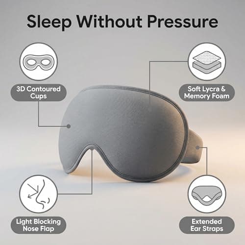 3D Weighted Sleep Mask for Men Women – 105g, Contoured Eye Blindfold — view 2