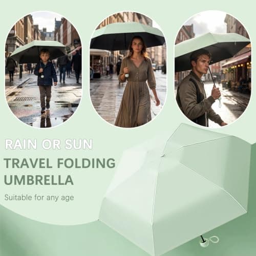 Mini Travel Folding Umbrella/7cm Wide Strap/Portable/UFP 50/Rain/women/kid — view 6