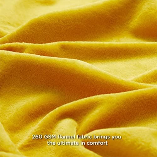 Bedsure Fleece Throw Blanket for Bed - Flannel Fleece, Yellow, 150x200 cm — view 4