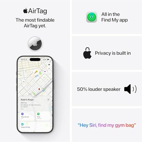 Apple AirTag (2nd generation): Tracker for Keychain, Wallet and More; Locator with Sound; Simple One-Tap Setup with iPhone or iPad; Key Finder with up to 1.5x Precision Finding Range (Pack of 2) — view 4