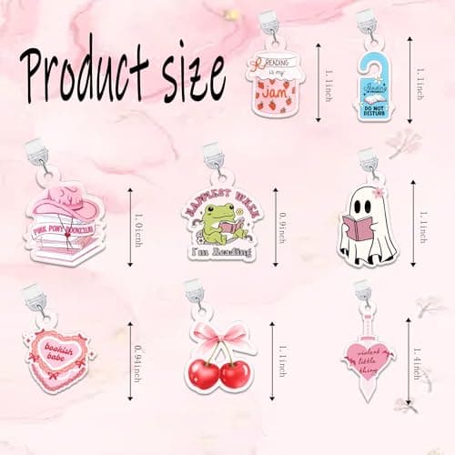 Dust Plug Charm for E-Reader, 8 Pack Book Lover Theme Charms for Kindle,Cute Type C/USB C Dust Plug,Gift for Book Lover Readers — view 2