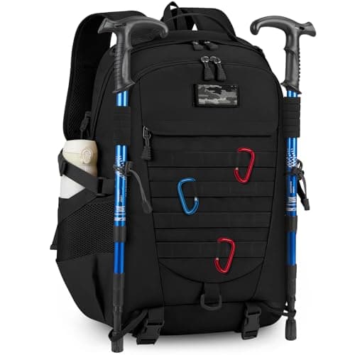 RAINSMORE Military Tactical Backpack Large Hiking Camping Rucksack 40L Water Resistant Molle Hunting Trekking Rucksack Black