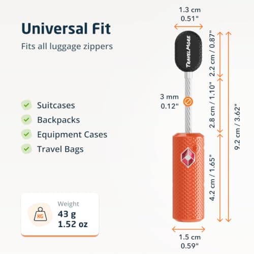 4-Pack TSA Approved Luggage Locks with Keys for Travel | Flexible, Ultra Secure Mini Key Padlocks Made from Zinc Alloy | Luggage Locks | TSA Locks | Orange — view 2