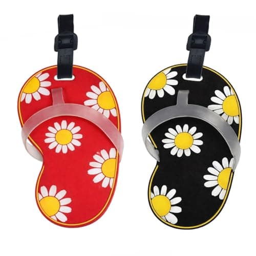 Soul-Cats Suitcase Tag Cute Flip Flops Colourful Silicone Luggage Tag Name Tag & Travel Tag for Suitcases, Bags & Backpacks, Set