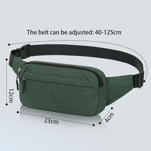 Bumbag Waterproof Bum Bag Waist Fanny Pack Running Belt for Men Women Unisex Bum Bag with Adjustable Belt for Outdoors Workout Hiking Gifts for Ladies Boys (Olive) — view 4