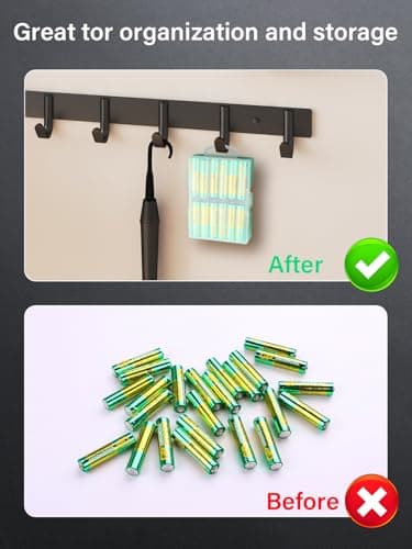 PNGKNYOCN AAA Battery Storage Case,Transparent Plastic Battery Case That Holds 24 AAA Batteries It features a hanging tab for wall mounting or storage in drawers for Travel and Home Use（2 Pack） — view 6