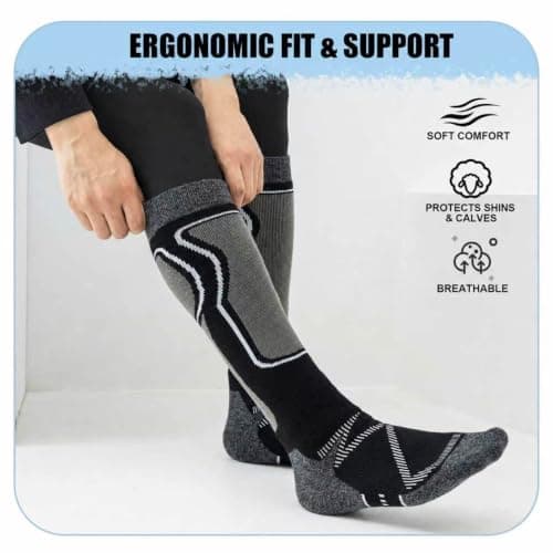 Effeet Merino Wool Ski Socks Men, Thermal Knee High Socks 2 Pairs — view 5