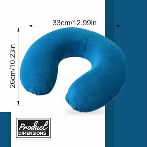 Blow Up Adjustable Travel Neck Pillow For Adults – Compact Inflatable Air Cushion With 360° Support – Soft Portable Aeroplane Pillow For Flights, Road Trips & Holidays – Comfortable Neck Support — view 4