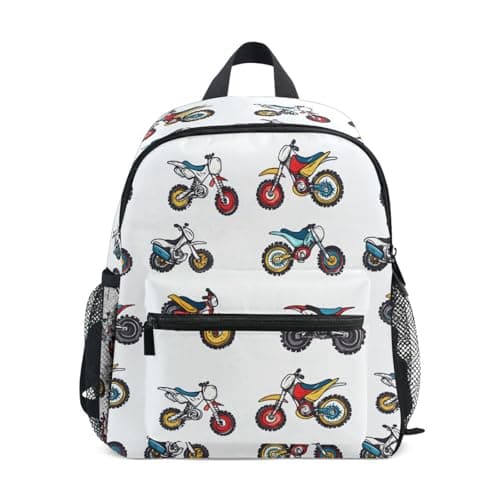 Mnsruu Motorbike Motorcycle Toddler Backpack Preschool Rucksack Kids Boys Girls Kindergarten School Bag