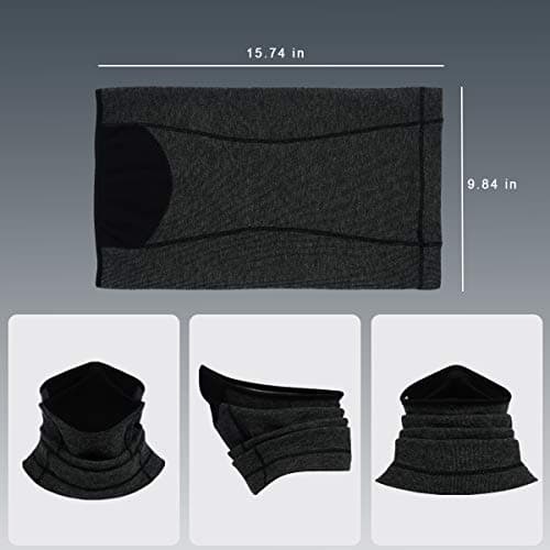 Rumsfel Men's and Women's Winter Multifunctional Cashmere Neck Warmer for Motorcycle, Skiing, Hiking, Cycling and Other Outdoor Sports (Black) — view 2