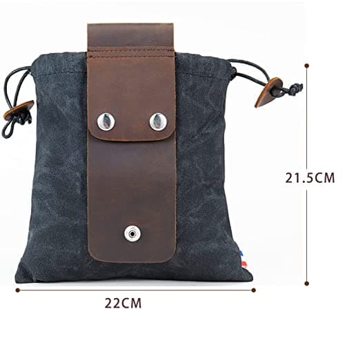 Waxed Canvas Foraging Pouch for Hiking, Black — view 5