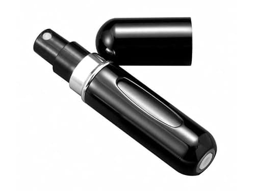 5ml Refillable Travel Perfume Atomiser Atomizer – Spray Bottle, Portable Perfume Spray for Women & Men, Mini Fragrance Travel Bottle (1, black)