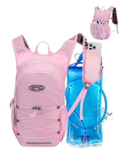 Hydration Backpack with 2L Water Bladder, Water Backpack for Hiking, Pink