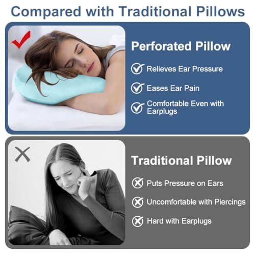 AOOSA Piercing Pillow, Blue Ear Piercing Pillow for Side Sleepers — view 5