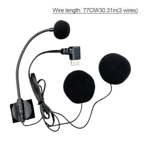 Helmet Headset - Noise Cancelling Technology Waterproof Motorcycle Microphone Wireless Communication Device | Outdoor Sports Hands-Free Earphones Type C Plug for Sports Interv — view 6