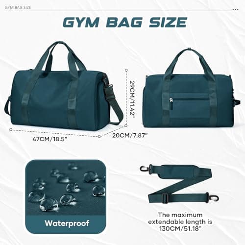 WEPLAN Gym Bag Womens Men Sports Duffle Bag Travel Duffel Bags Weekend — view 2