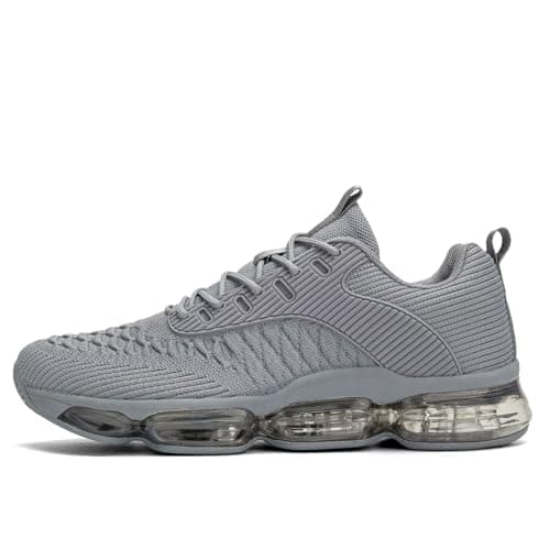 Men's Air Cushion Running Shoes Fashion Sneakers Non Slip Workout Casual Sport Cross Trainers Gym Training Comfortable Walking Shoes Grey — view 4