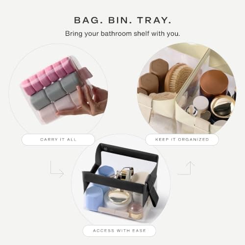 Cadence Parcel - Clear Dopp Kit with Magnetic Closure - Durable and Leak-Resistant Travel Toiletry Kit - Modular Design, Ink, M, Travel Toiletry Kit — view 4
