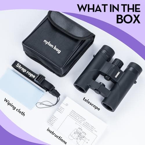 10x25 Binoculars for Adults Mini Pocket Compact Binoculars Waterproof Small Binocular for Bird Watching Travel Stargazing Outdoor Sports Orange — view 6