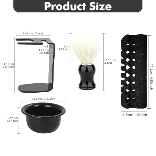 Portable Wet Shaving Setup with Nylon Bristle Brush — view 3