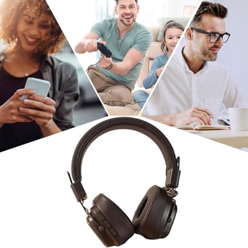 Wireless Headphones - Travel Over Ear Headset, Blue-Tooth Headphones, Noise Cancelling Wireless, Vintage Heavy Bass for Women Men, Portable Head-Mounted Headset — view 5