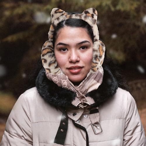 TOYANDONA Plush Winter Earmuff Leopard Print Ear Warmer for Women Girls — view 4