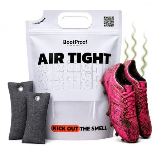 BootProof Smell Proof Air Tight Boot Bag with Lavender Reusable Deodoriser Odour Eliminating Storage for Football Boots, Rugby Boots, Gym and Sports Gear – Leakproof, Durable (Lavender & Peppermint)