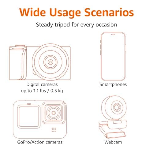 Amazon Basics Portable and Flexible Tripod 25cm/10inch with Wireless Remote and Phone Holder, Black — view 3